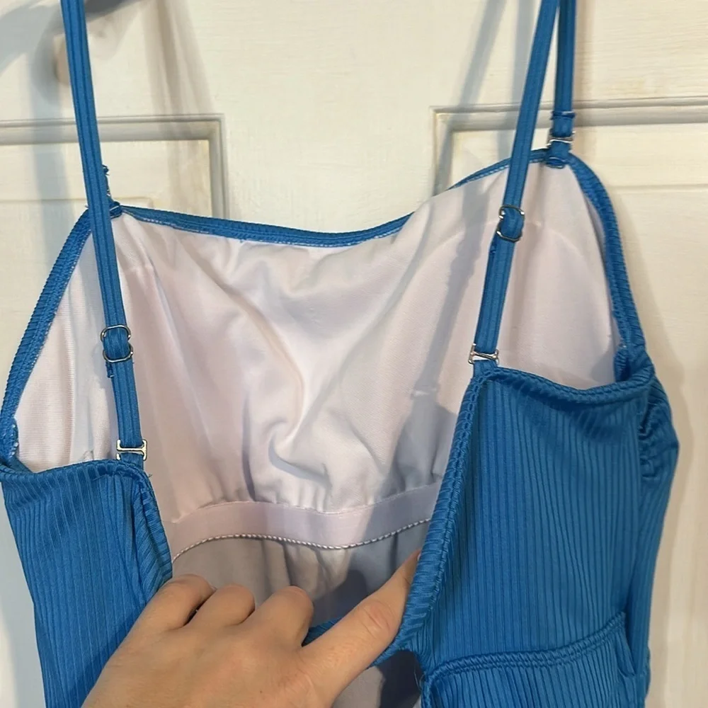 NWOT Blue One Piece Swim suit size large